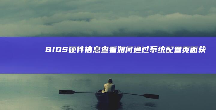 BIOS硬件信息查看如何通过系统配置页面获